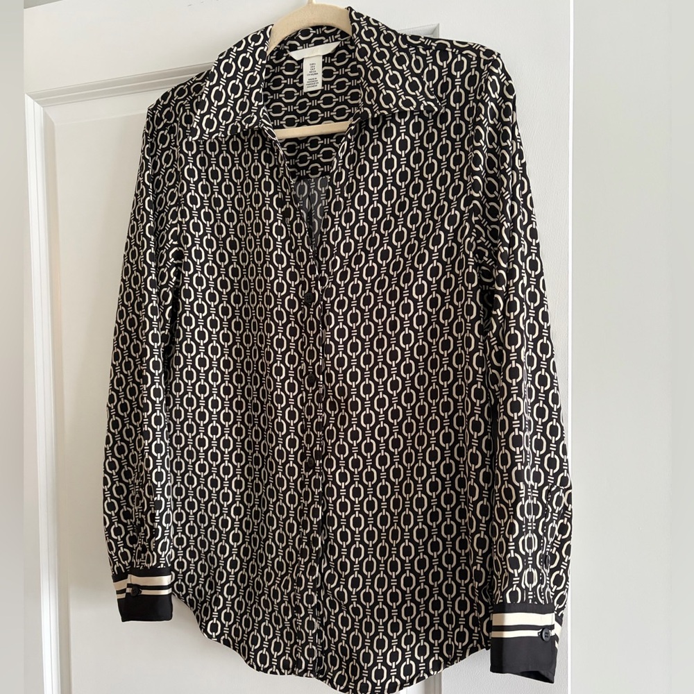 Silky Patterned Blouse - Loose Fit